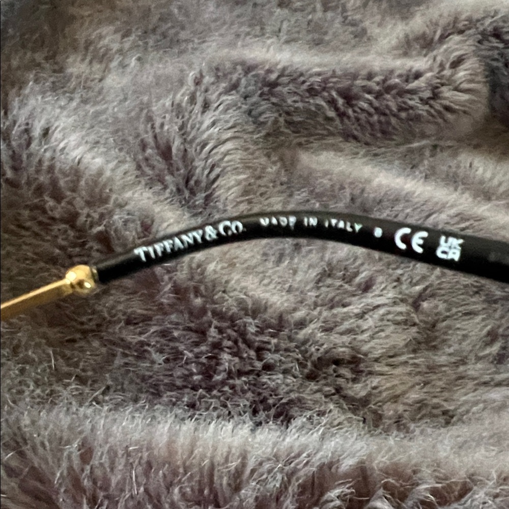 Tiffany & Co. Black Round Sunglasses with Gold Accents - Picture 3 of 4